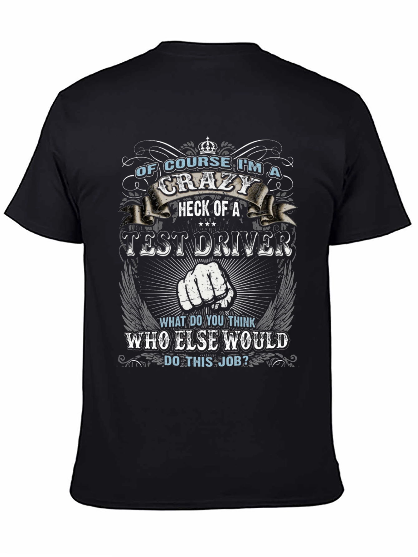 Crazy Test Driver Graphic Tee - Black