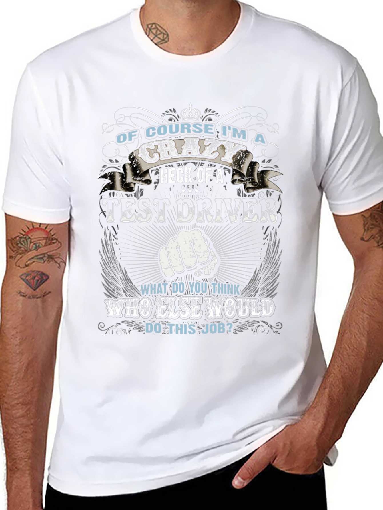 Crazy Test Driver Graphic Tee - Black