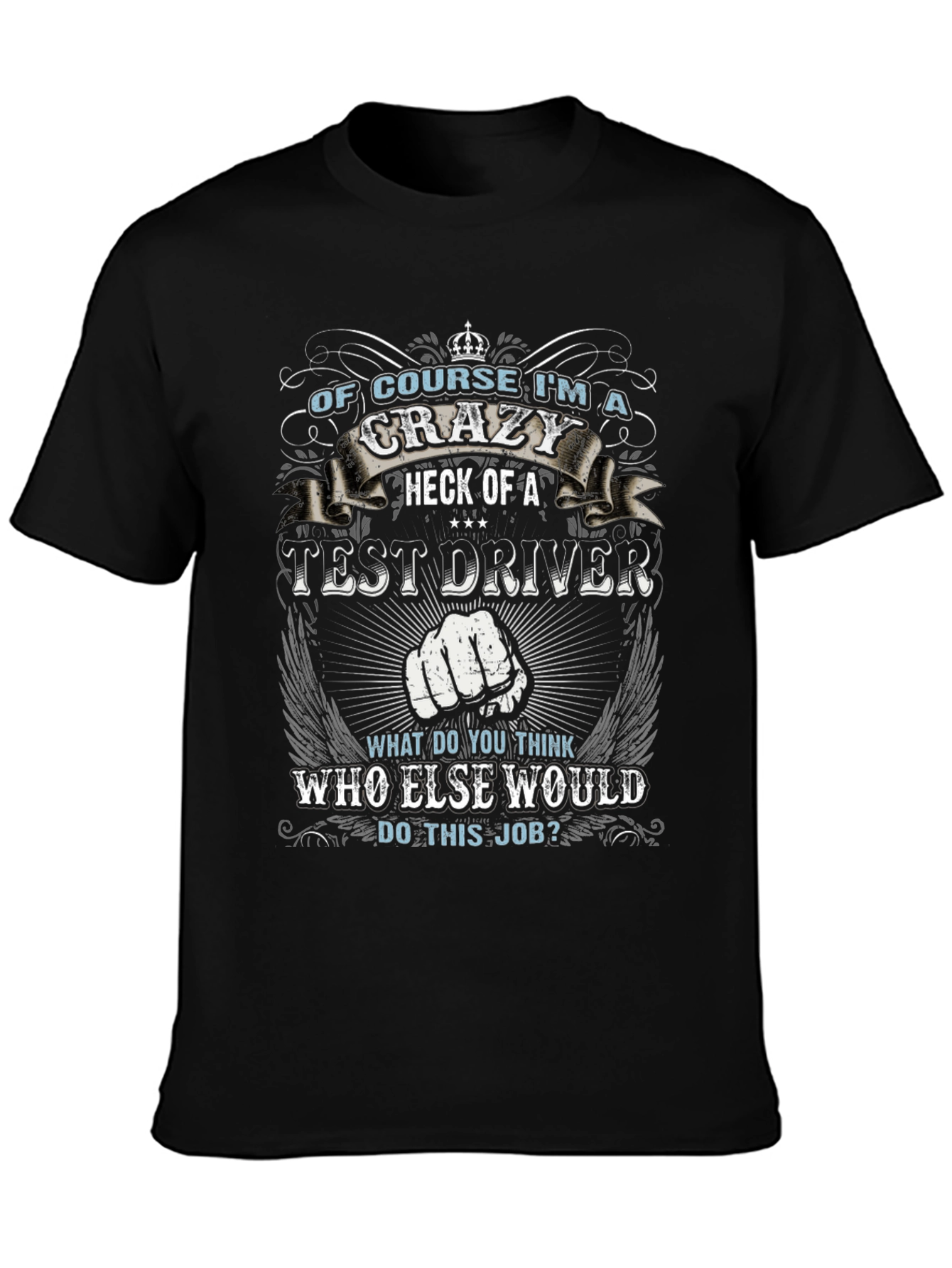 Crazy Test Driver Graphic Tee - Black