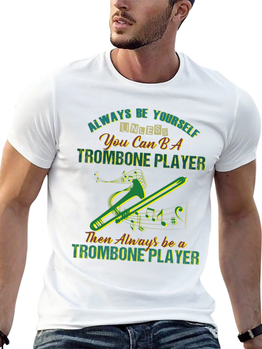 Trombone Player Graphic T-Shirt - Music Lover Tee