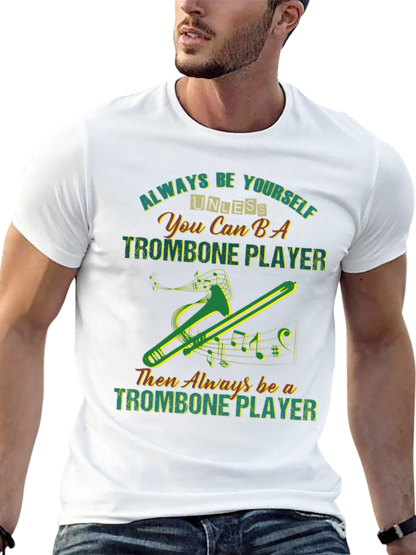 Trombone Player Graphic T-Shirt - Music Lover Tee