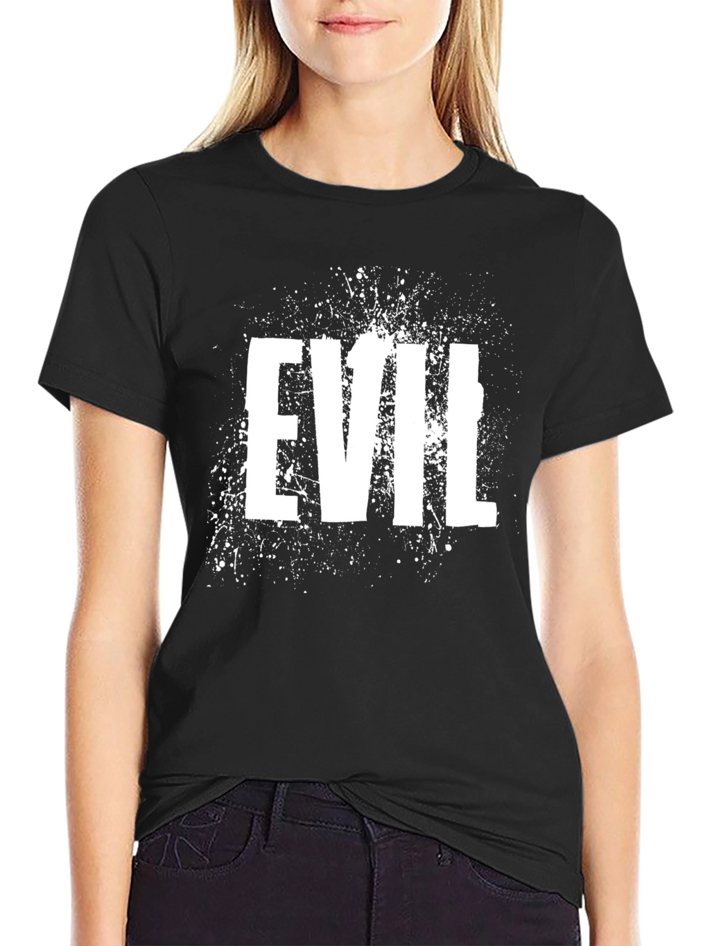 Evil Graphic Print T-Shirt - Black