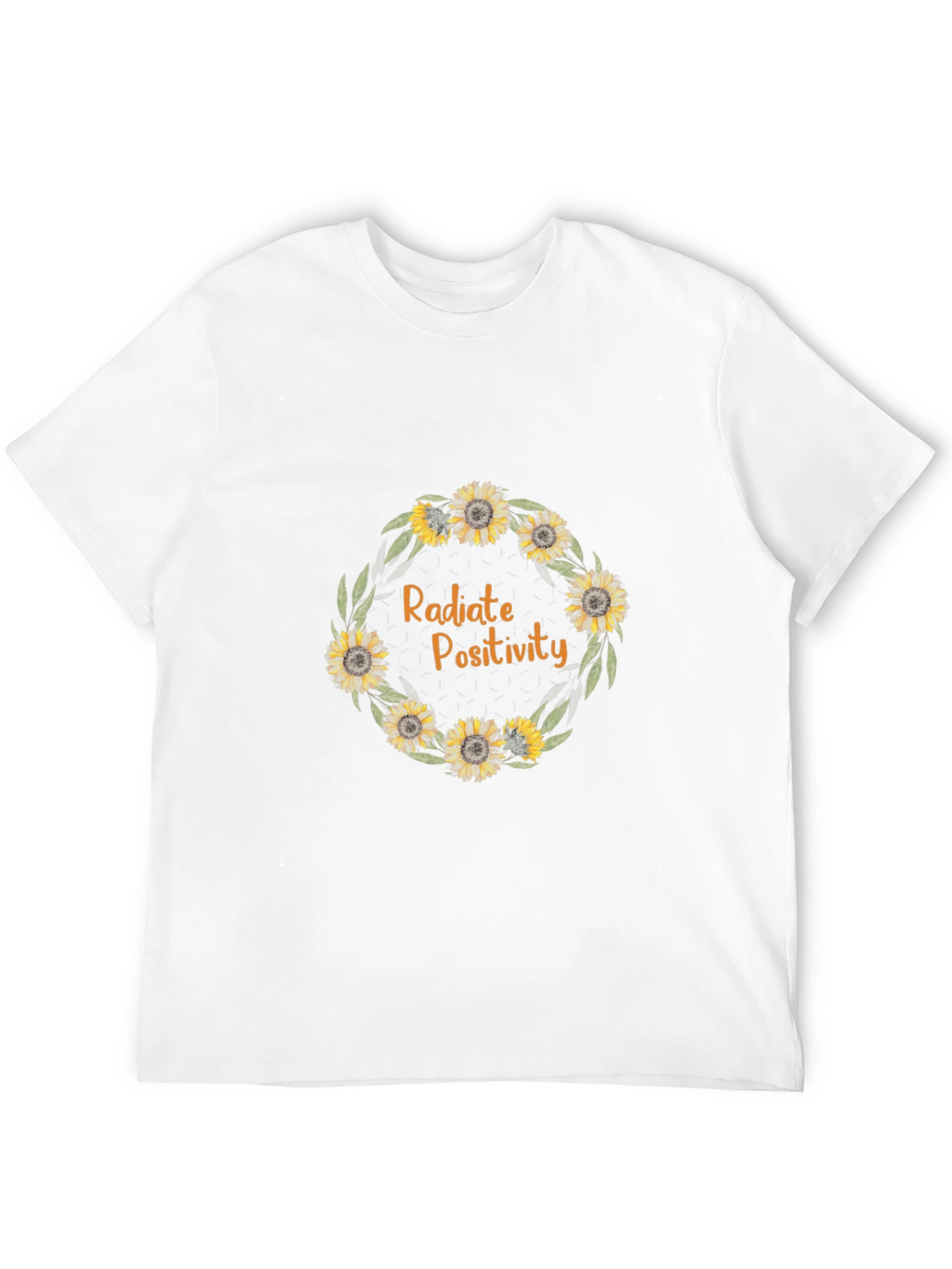 Radiate Positivity Sunflower Wreath Graphic Tee
