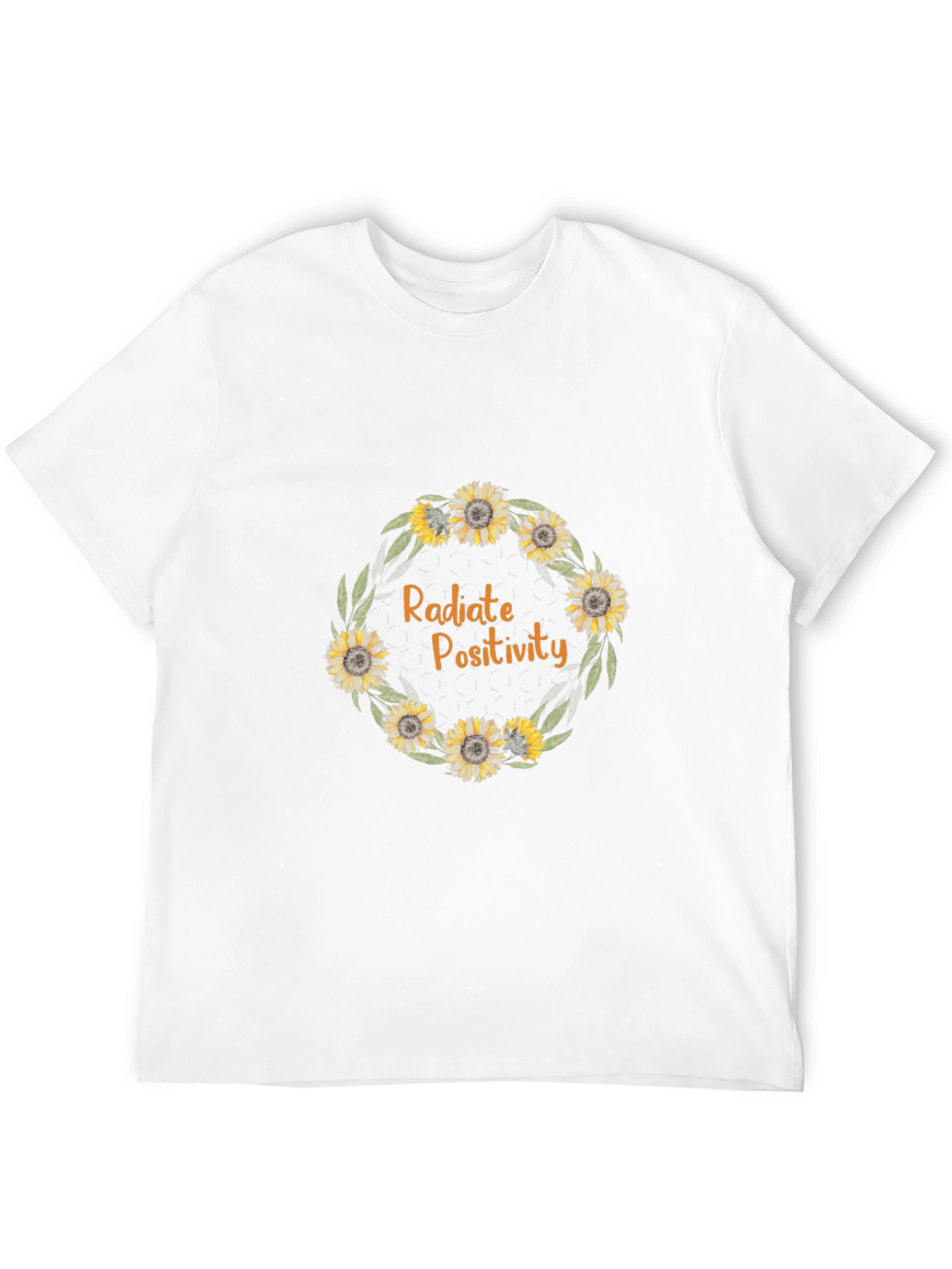 Radiate Positivity Sunflower Wreath Graphic Tee