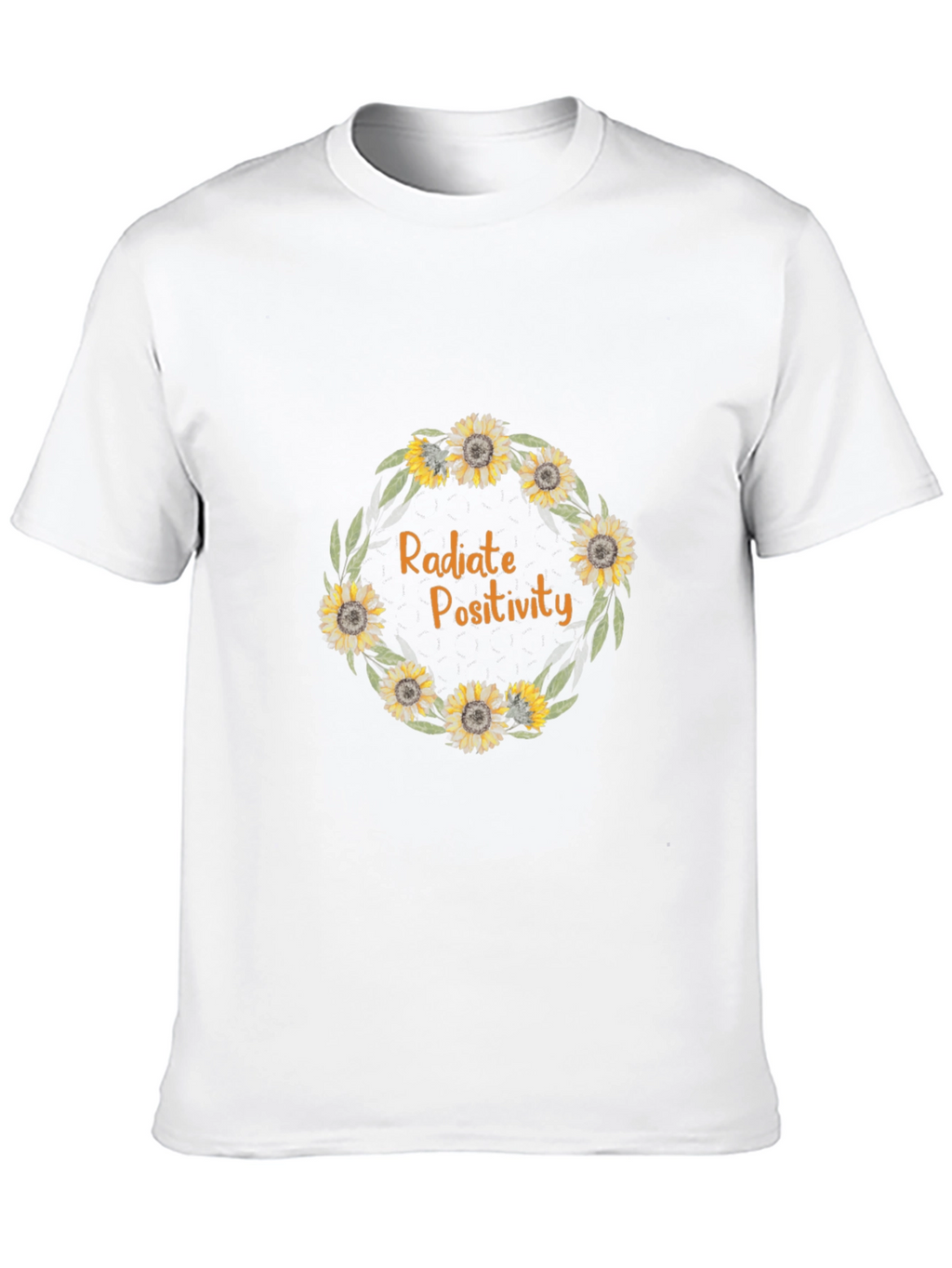 Radiate Positivity Sunflower Wreath Graphic Tee