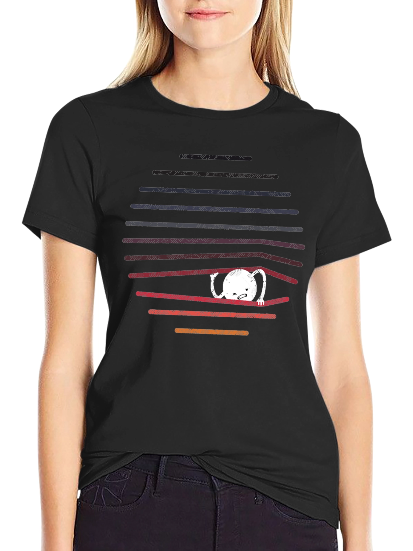 Unique Graphic Tee: Behind Bars Cotton Blend Shirt