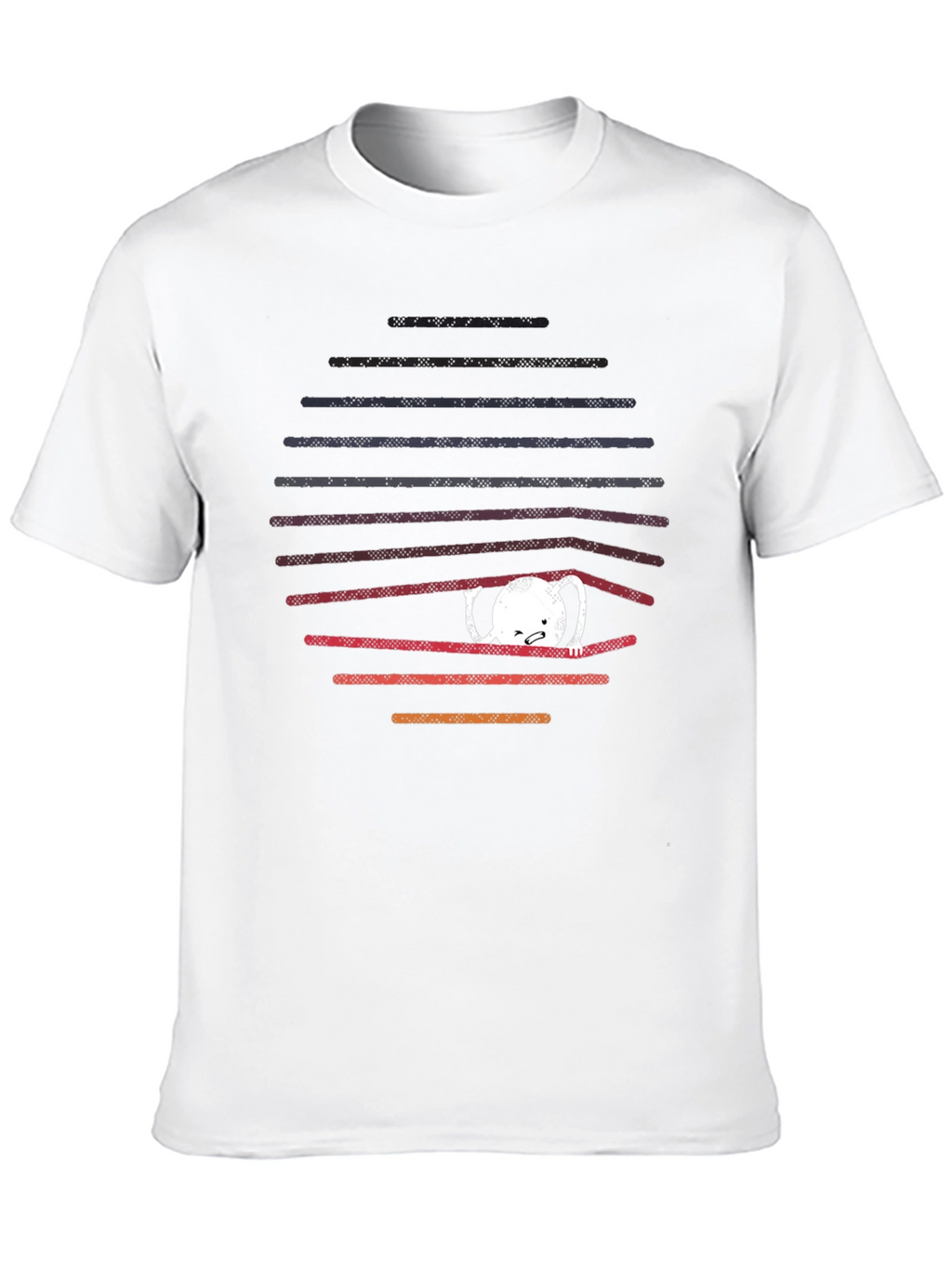 Unique Graphic Tee: Behind Bars Cotton Blend Shirt