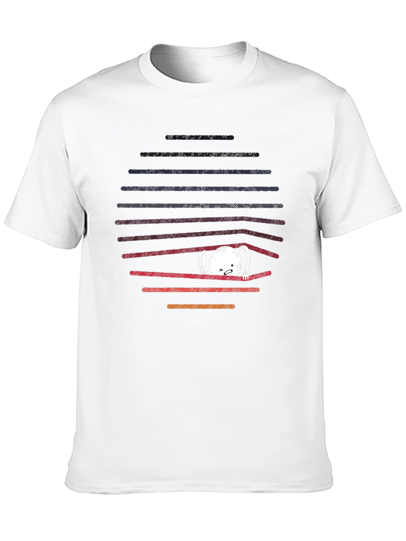 Unique Graphic Tee: Behind Bars Cotton Blend Shirt