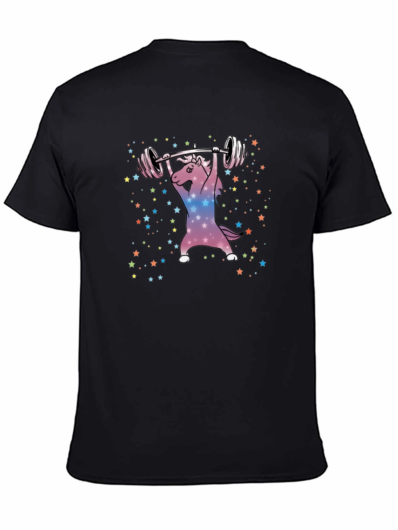 Unicorn Weightlifting T-Shirt - Galaxy Star Design