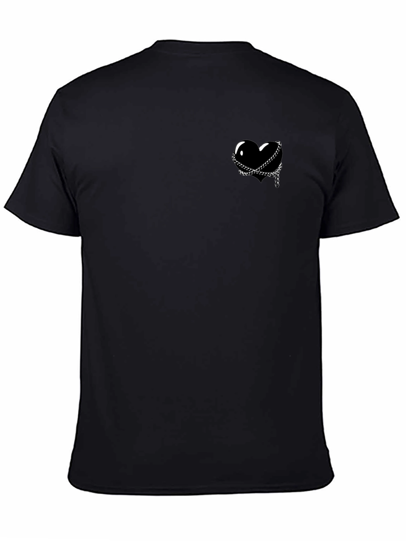 Black Heart & Chain Graphic Tee - Edgy Style