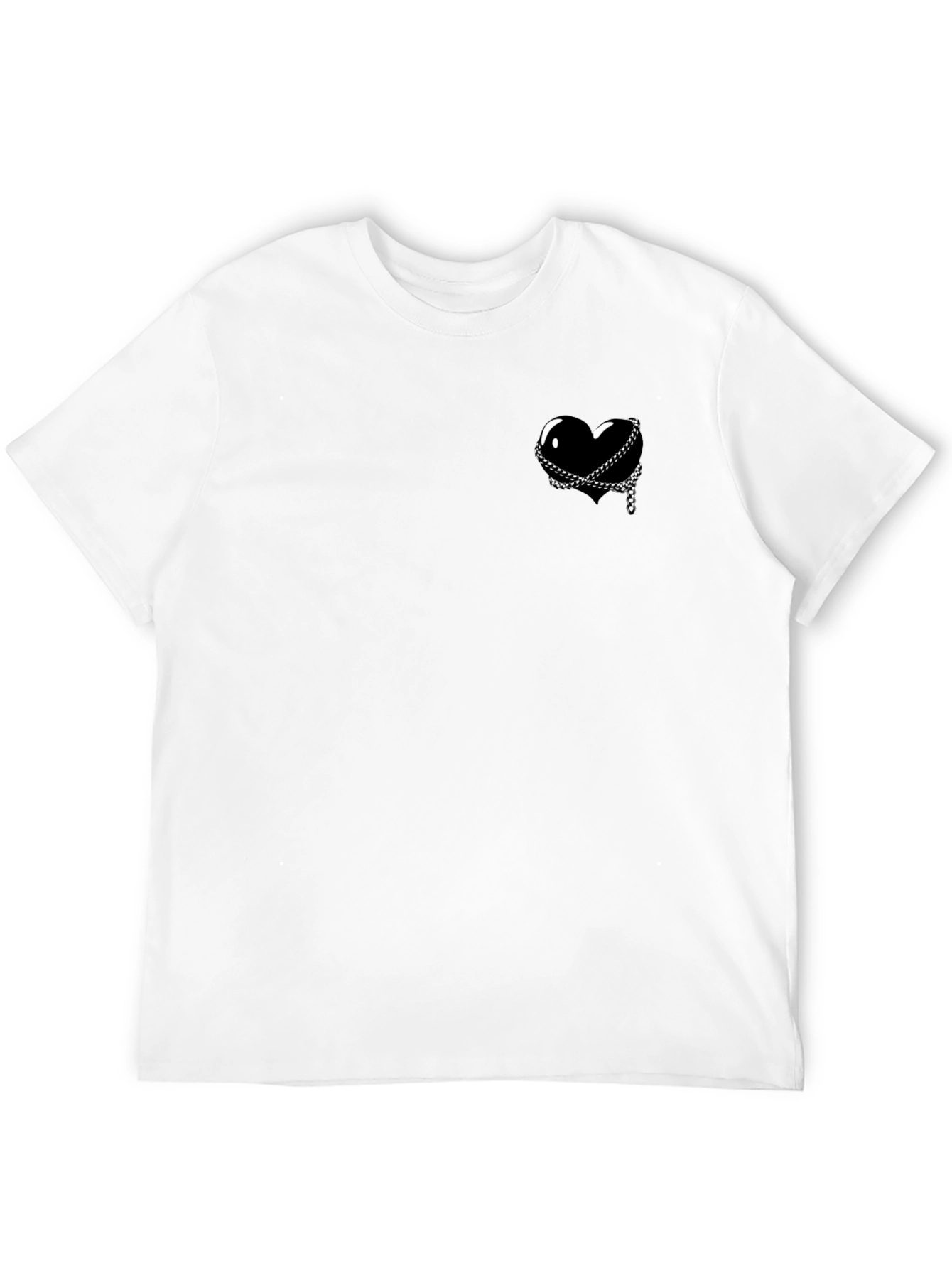 Black Heart & Chain Graphic Tee - Edgy Style