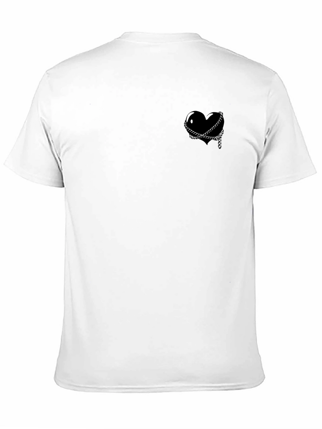 Black Heart & Chain Graphic Tee - Edgy Style