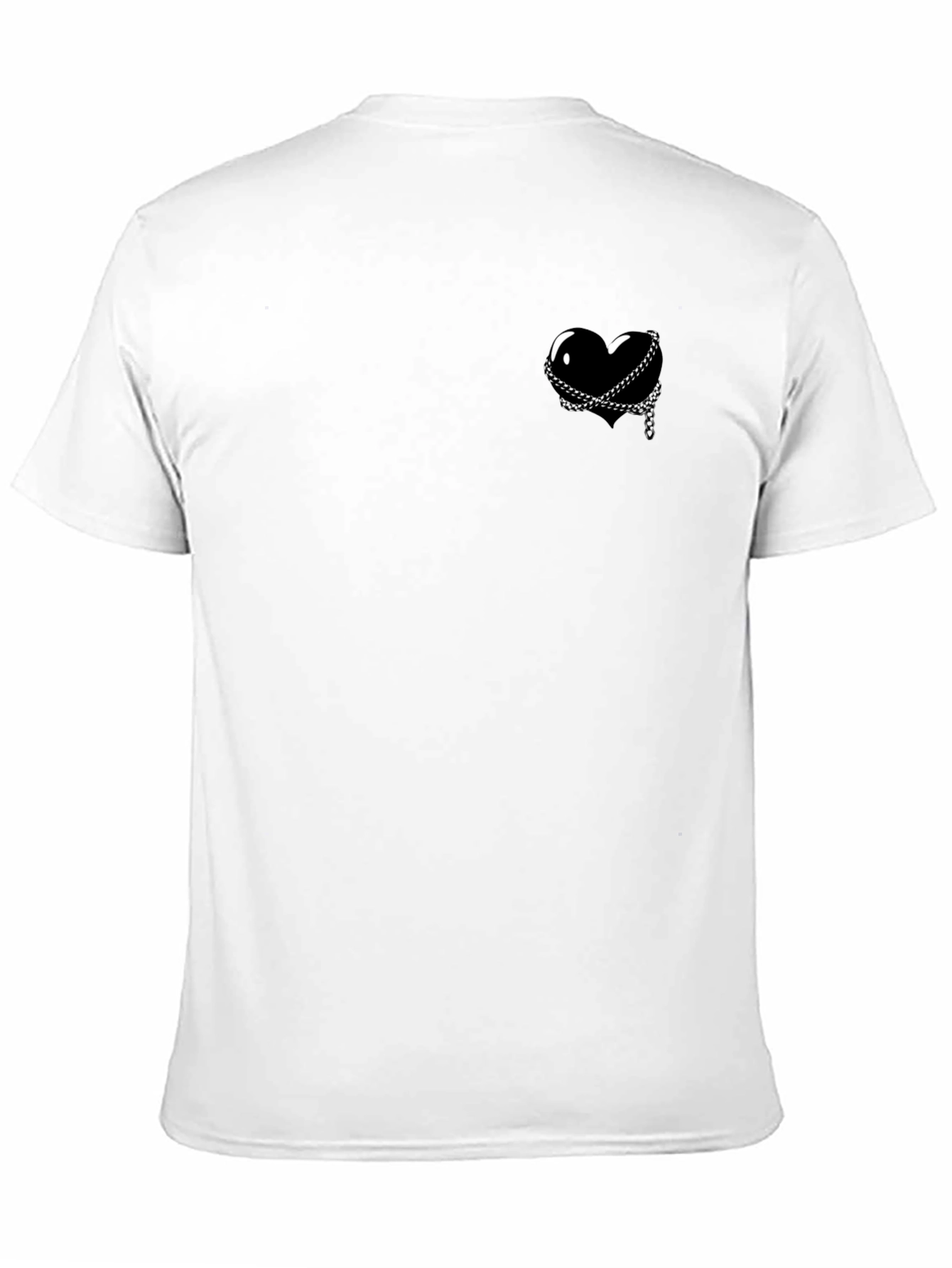 Black Heart & Chain Graphic Tee - Edgy Style