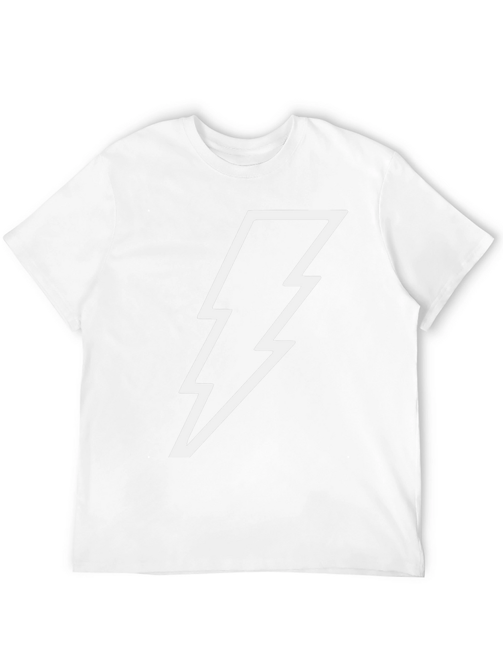 Black T-Shirt with White Lightning Bolt Design
