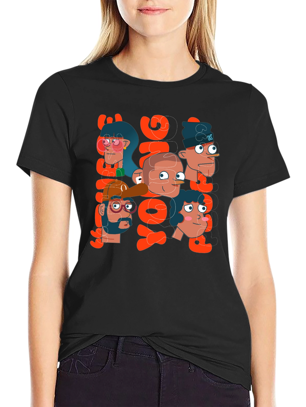 Cartoon Character Graphic Print Mens T-Shirt