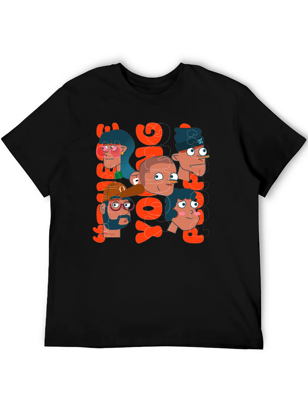 Cartoon Character Graphic Print Mens T-Shirt