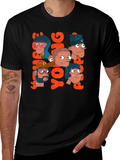 Cartoon Character Graphic Print Mens T-Shirt