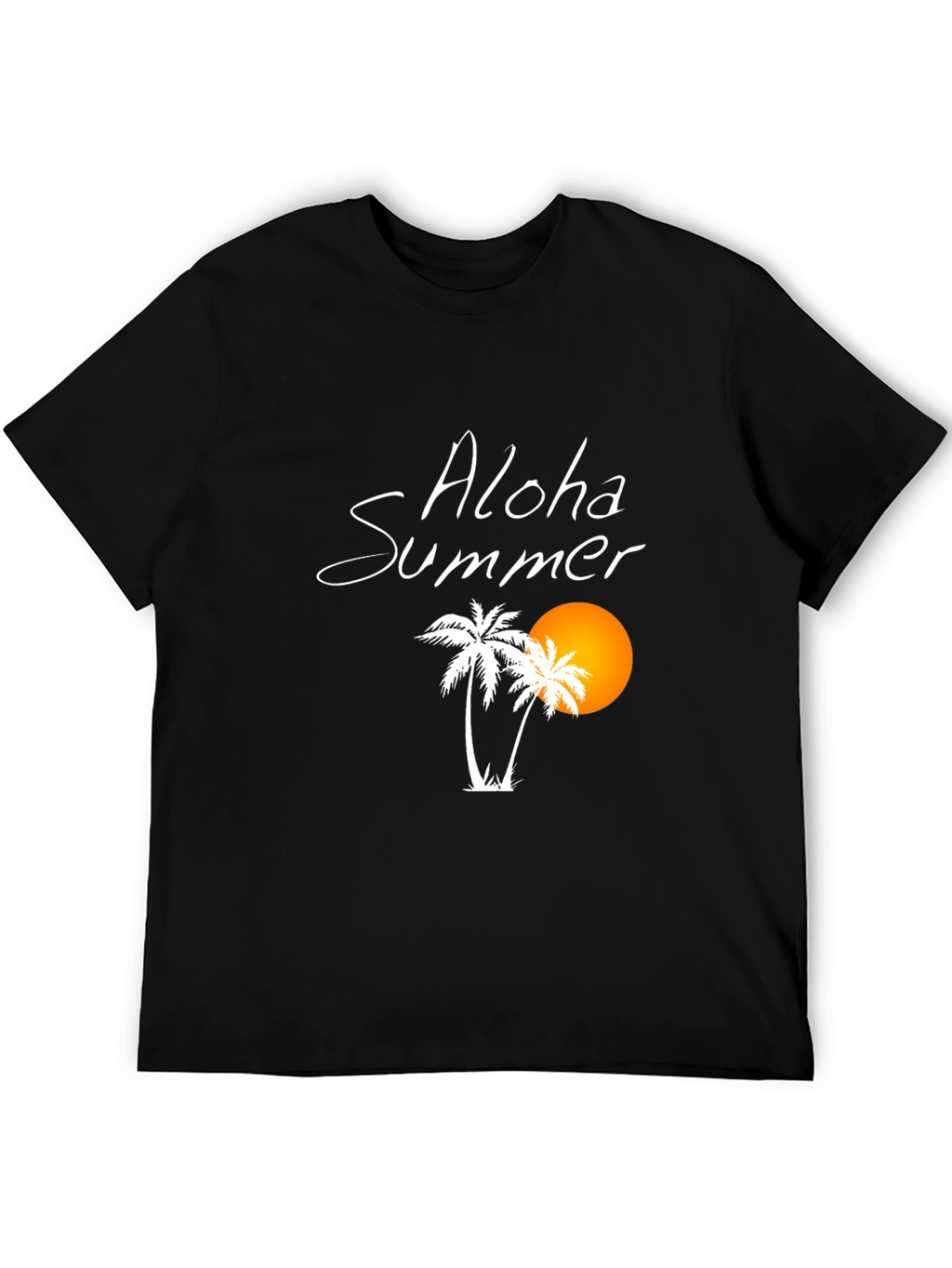 Aloha Summer Black Graphic T-Shirt