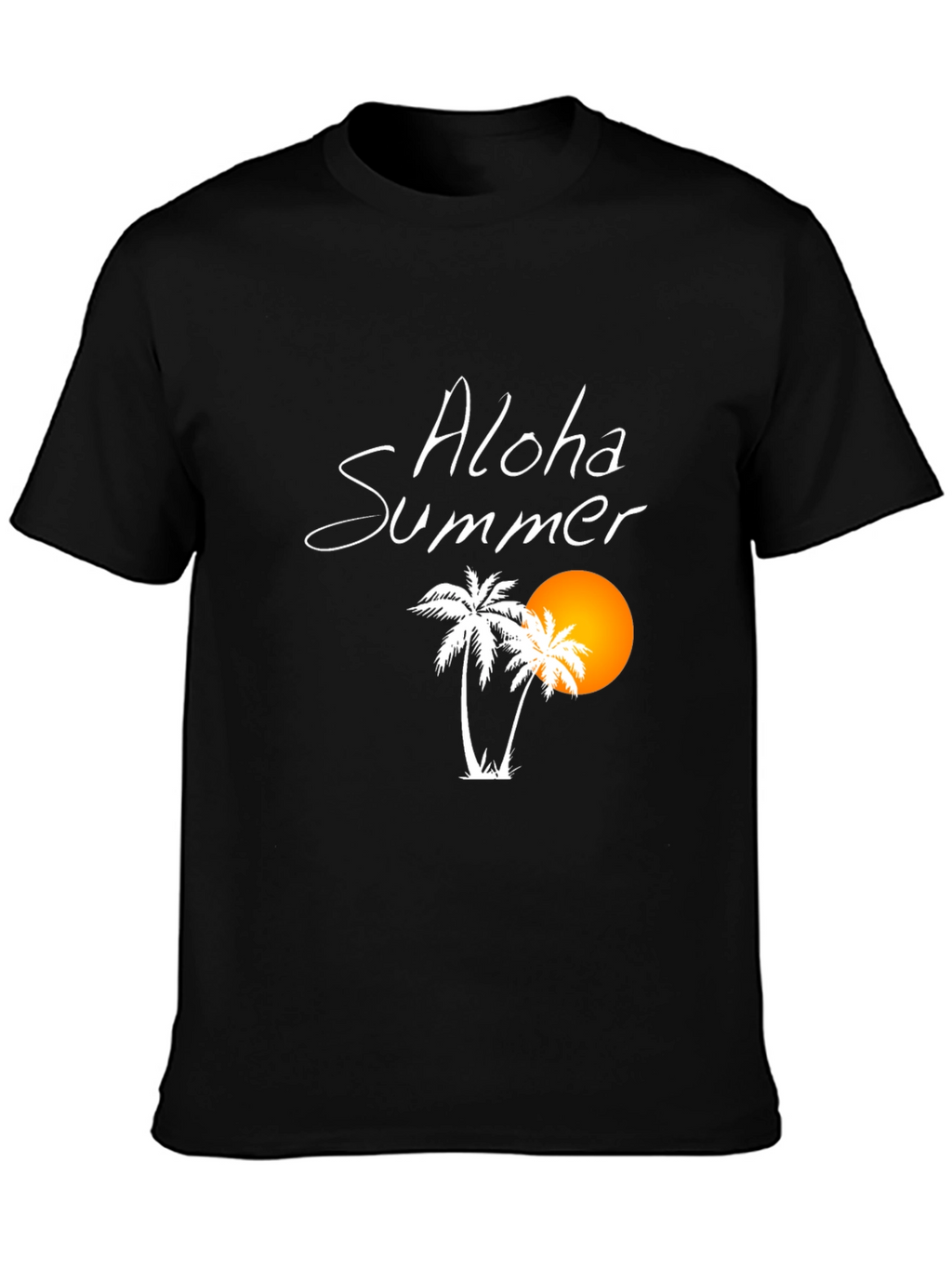 Aloha Summer Black Graphic T-Shirt