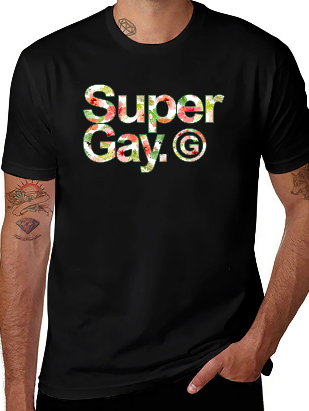 Super Gay Graphic Black T-Shirt
