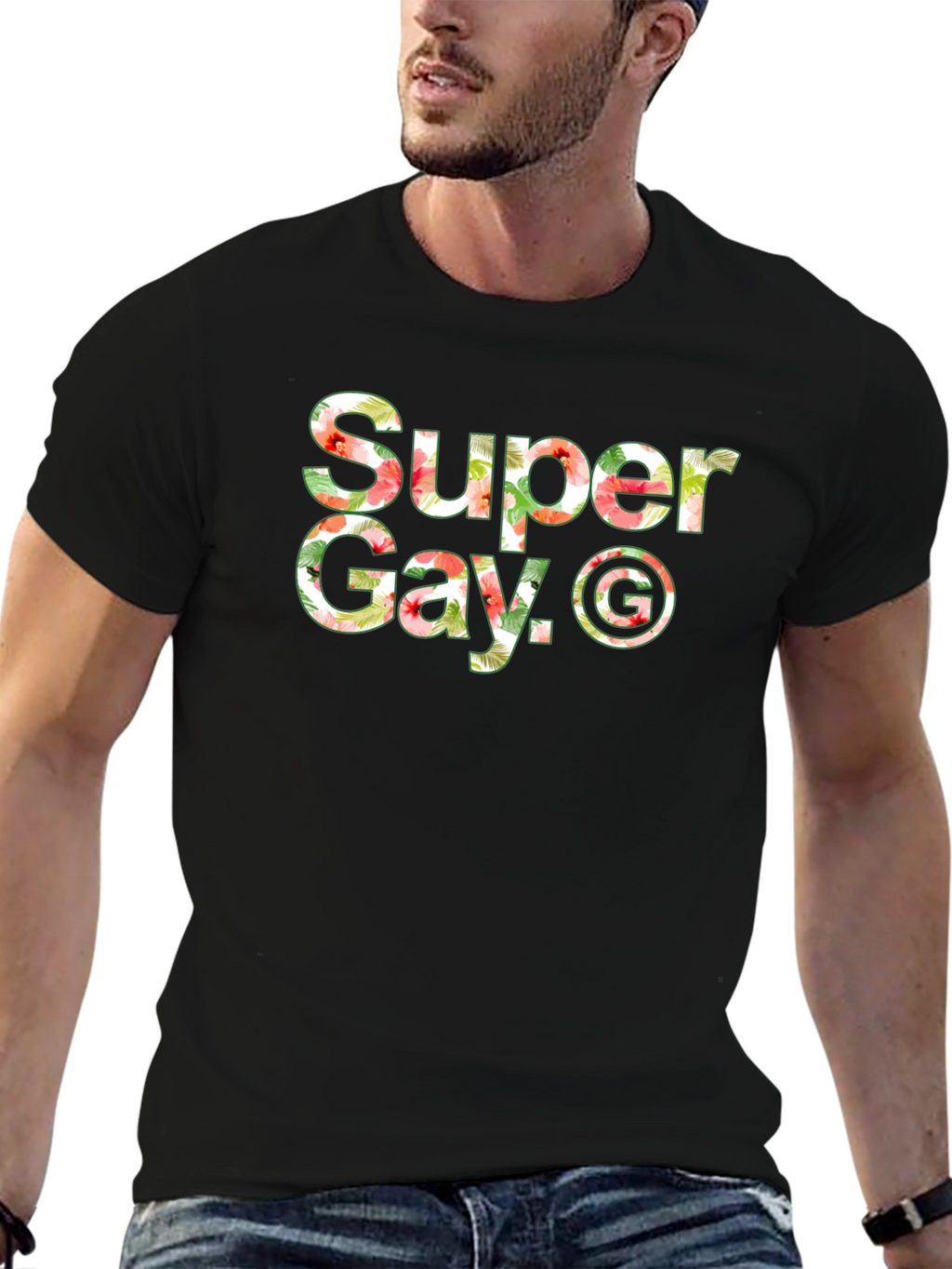 Super Gay Graphic Black T-Shirt