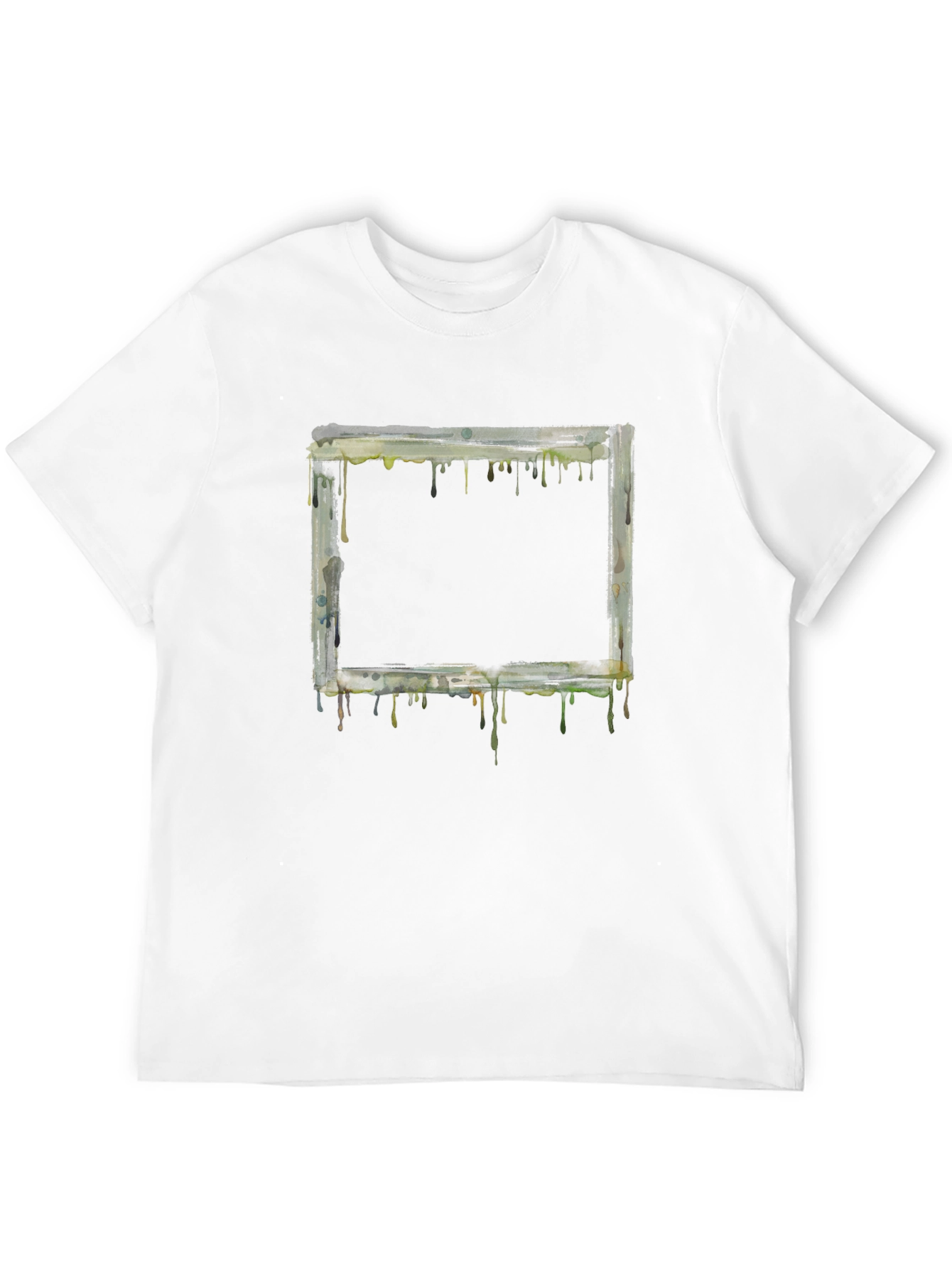 Dripping Frame Graphic Tee - Modern Art Shirt