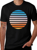 Retro Sunset Graphic T-Shirt - Black