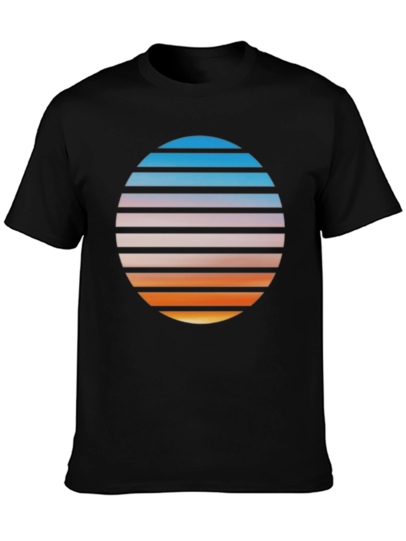 Retro Sunset Graphic T-Shirt - Black