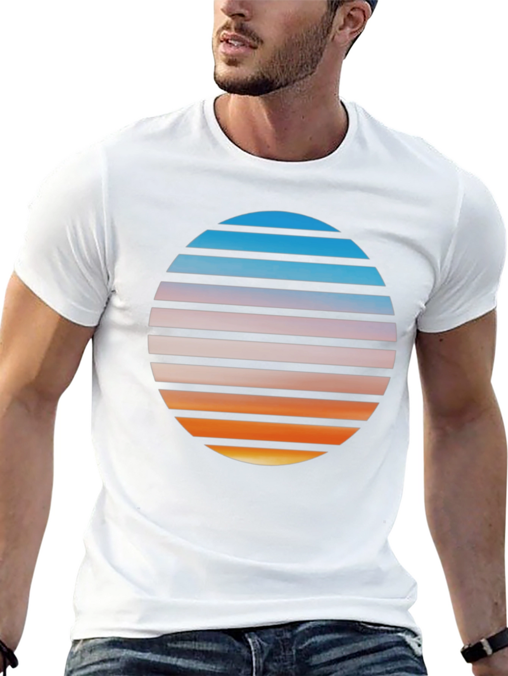 Retro Sunset Graphic T-Shirt - Black