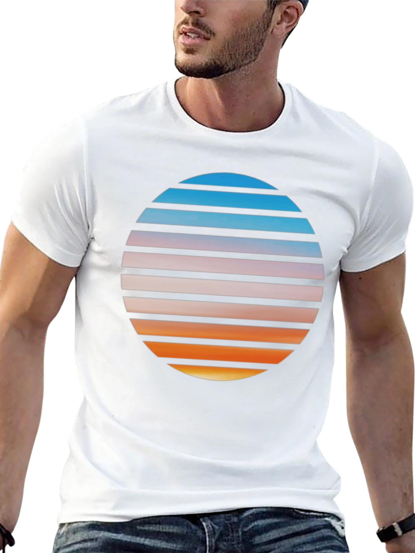 Retro Sunset Graphic T-Shirt - Black