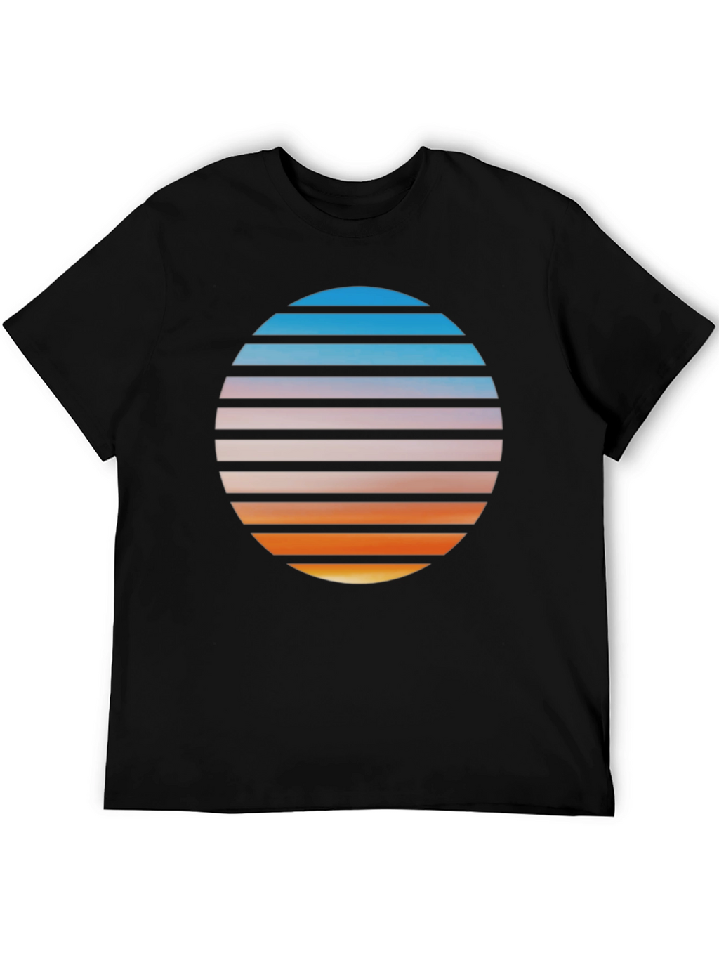 Retro Sunset Graphic T-Shirt - Black
