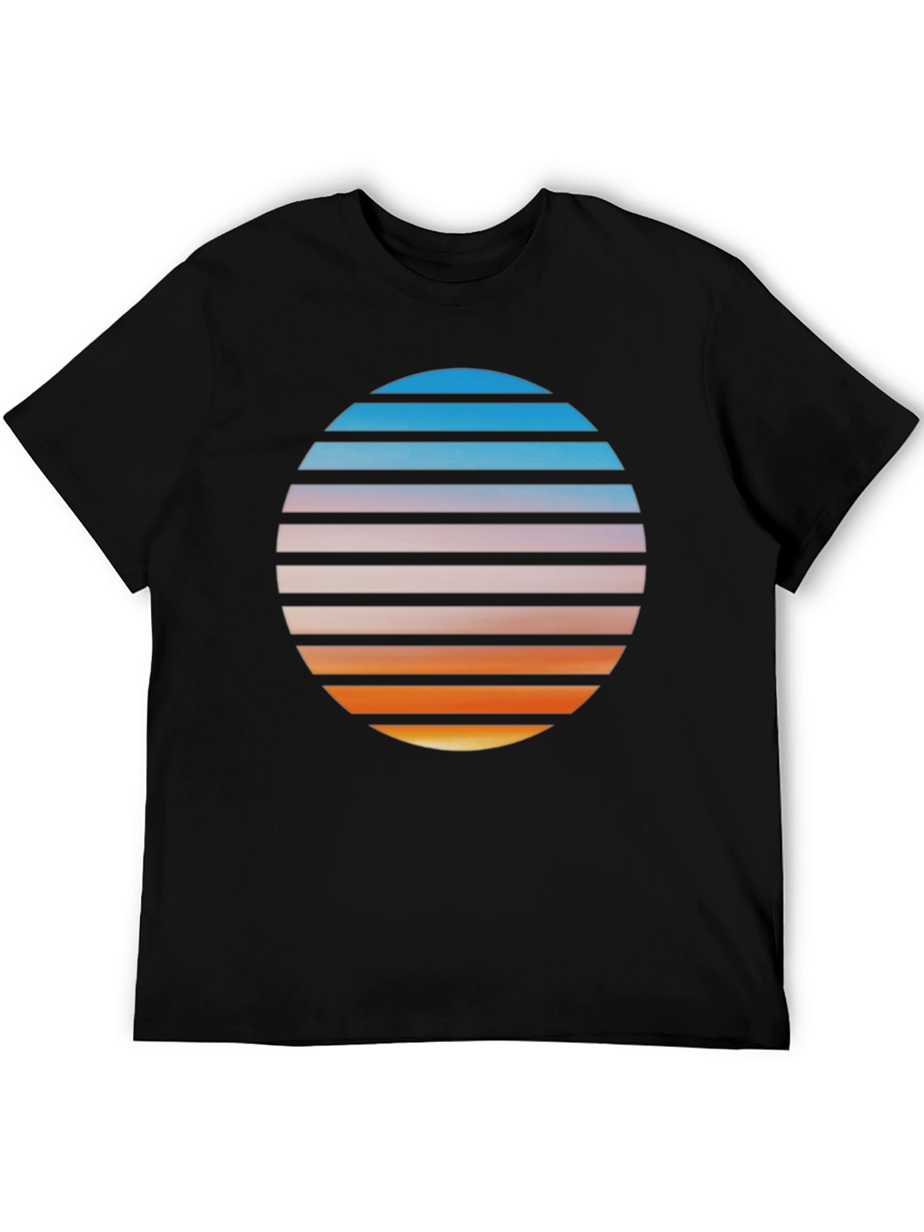 Retro Sunset Graphic T-Shirt - Black