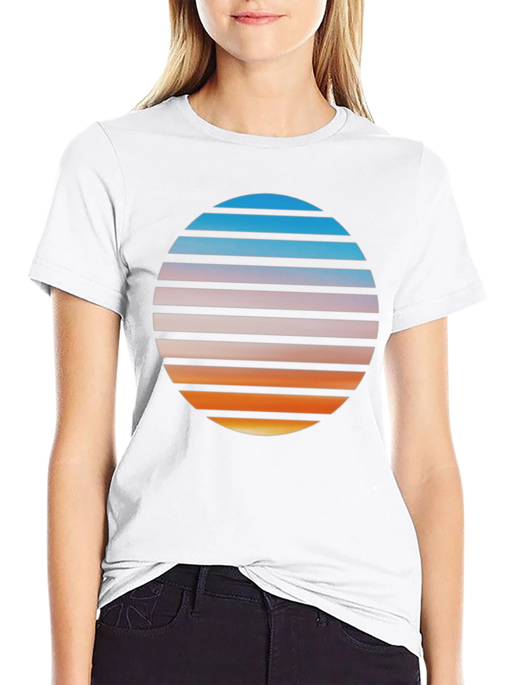 Retro Sunset Graphic T-Shirt - Black