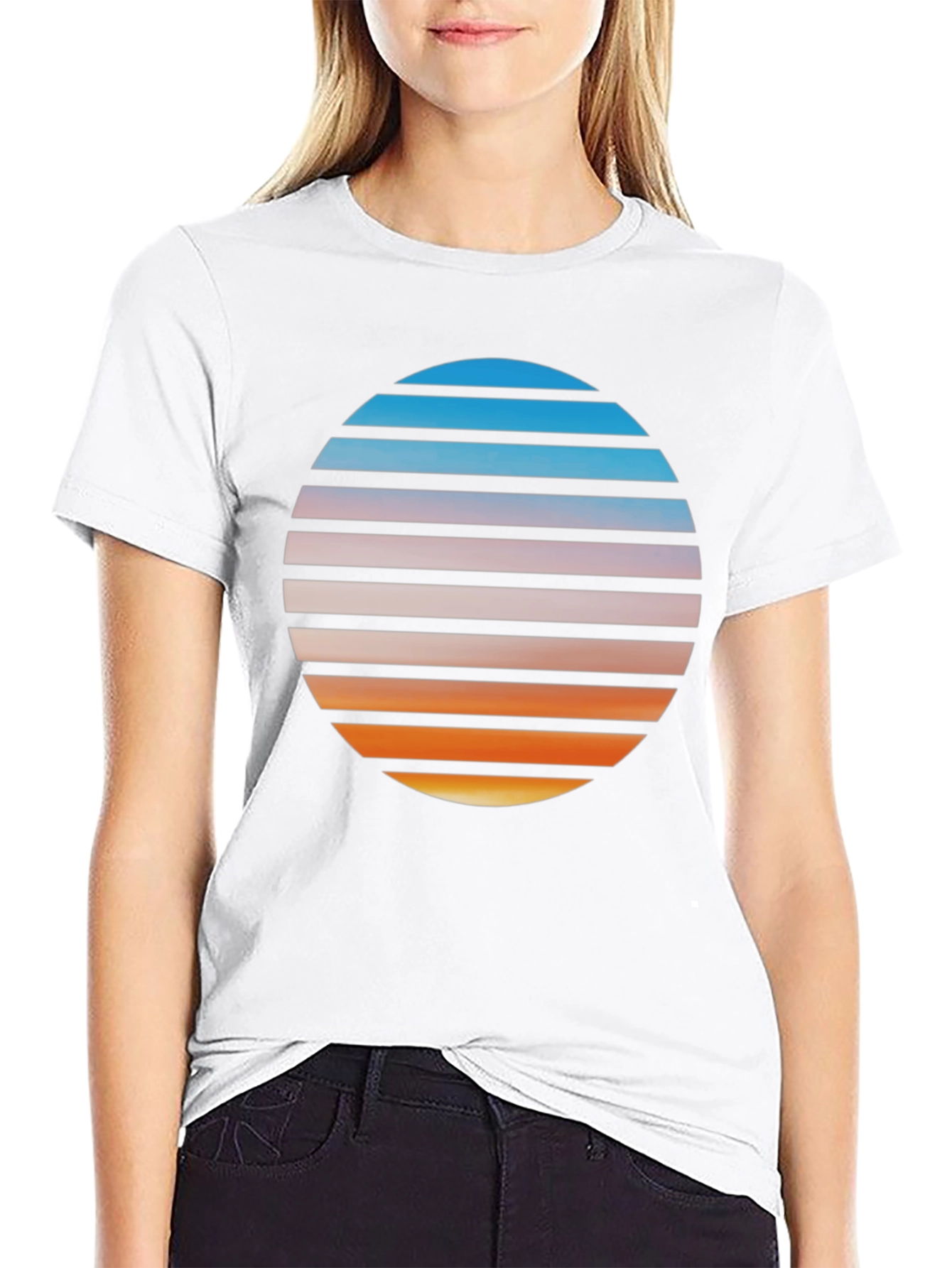 Retro Sunset Graphic T-Shirt - Black