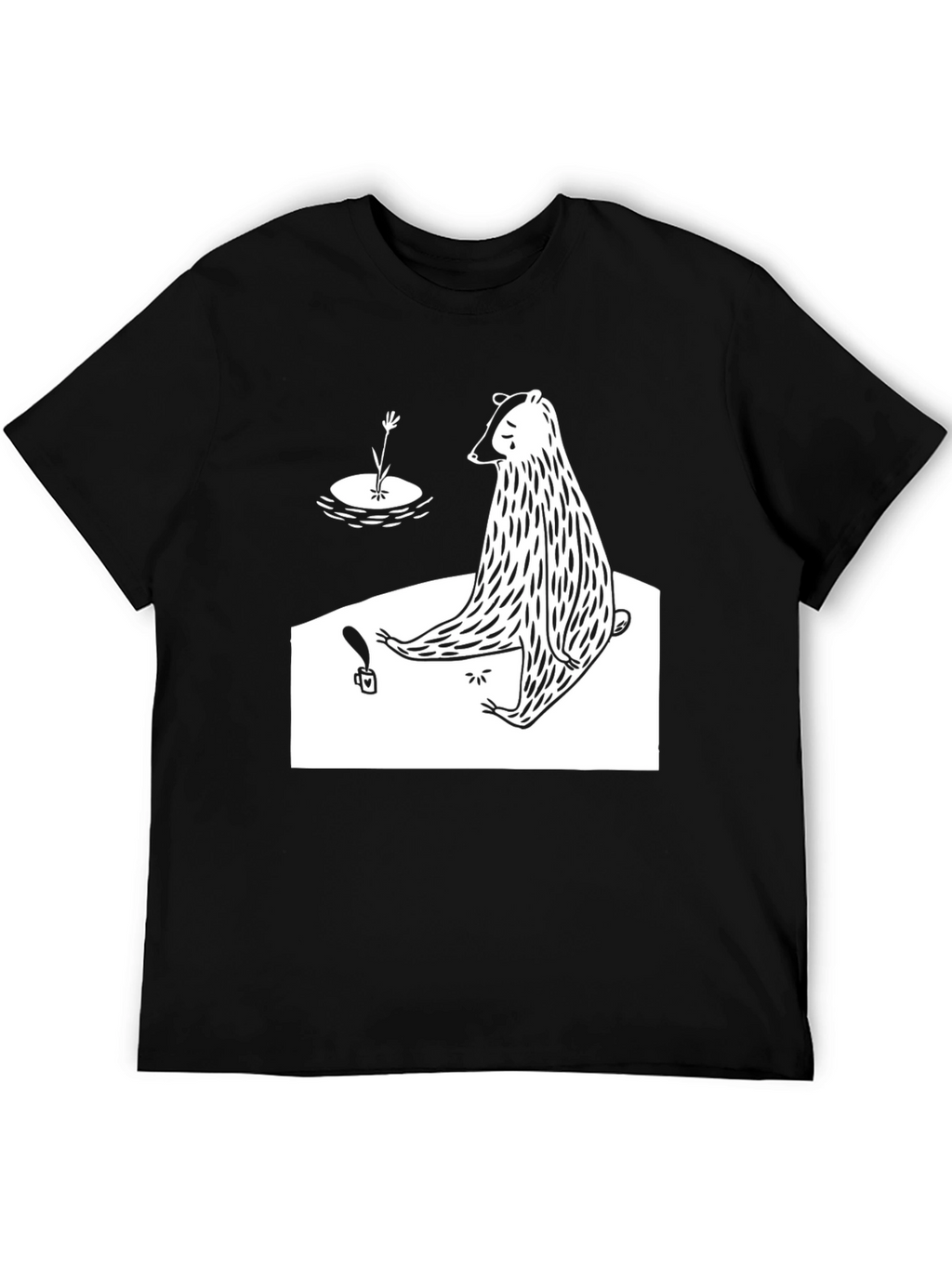 Sad Bear T-Shirt - Black Graphic Tee