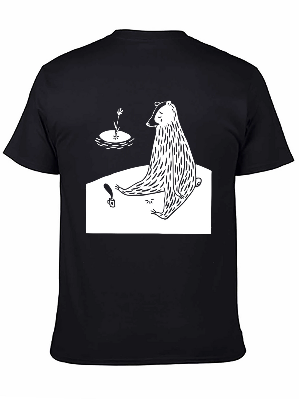 Sad Bear T-Shirt - Black Graphic Tee