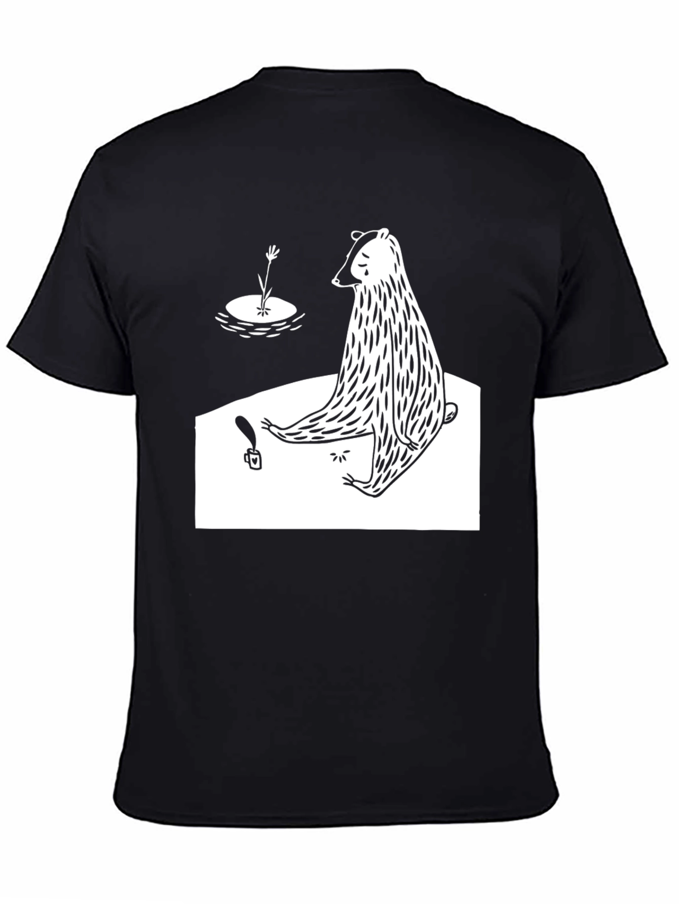 Sad Bear T-Shirt - Black Graphic Tee