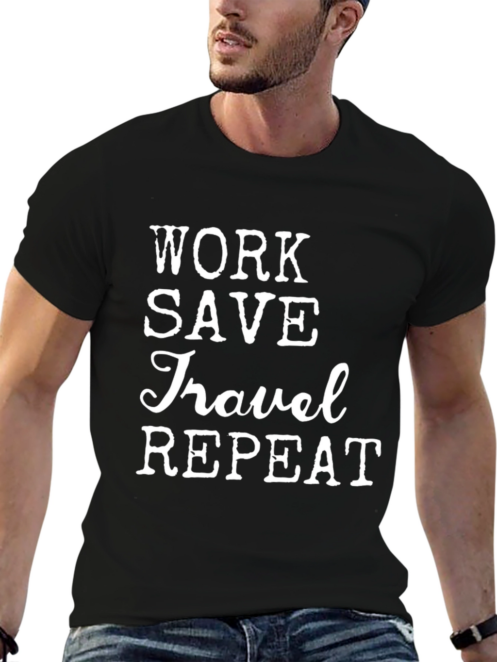Work Save Travel Repeat Graphic Tee