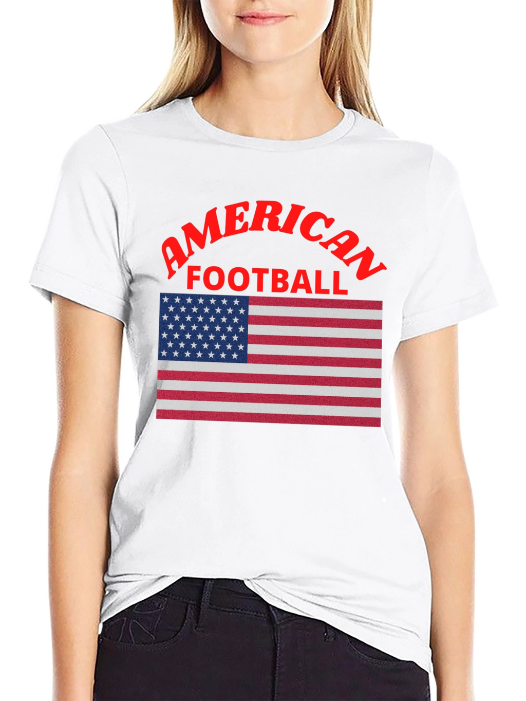 American Football USA Flag Graphic T-Shirt