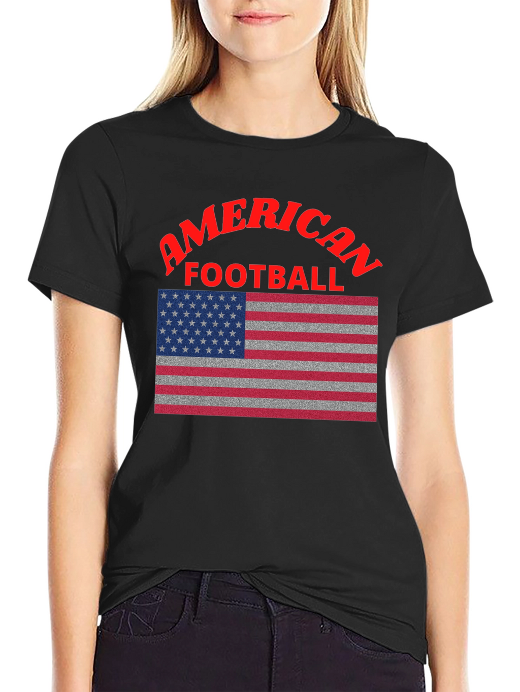American Football USA Flag Graphic T-Shirt