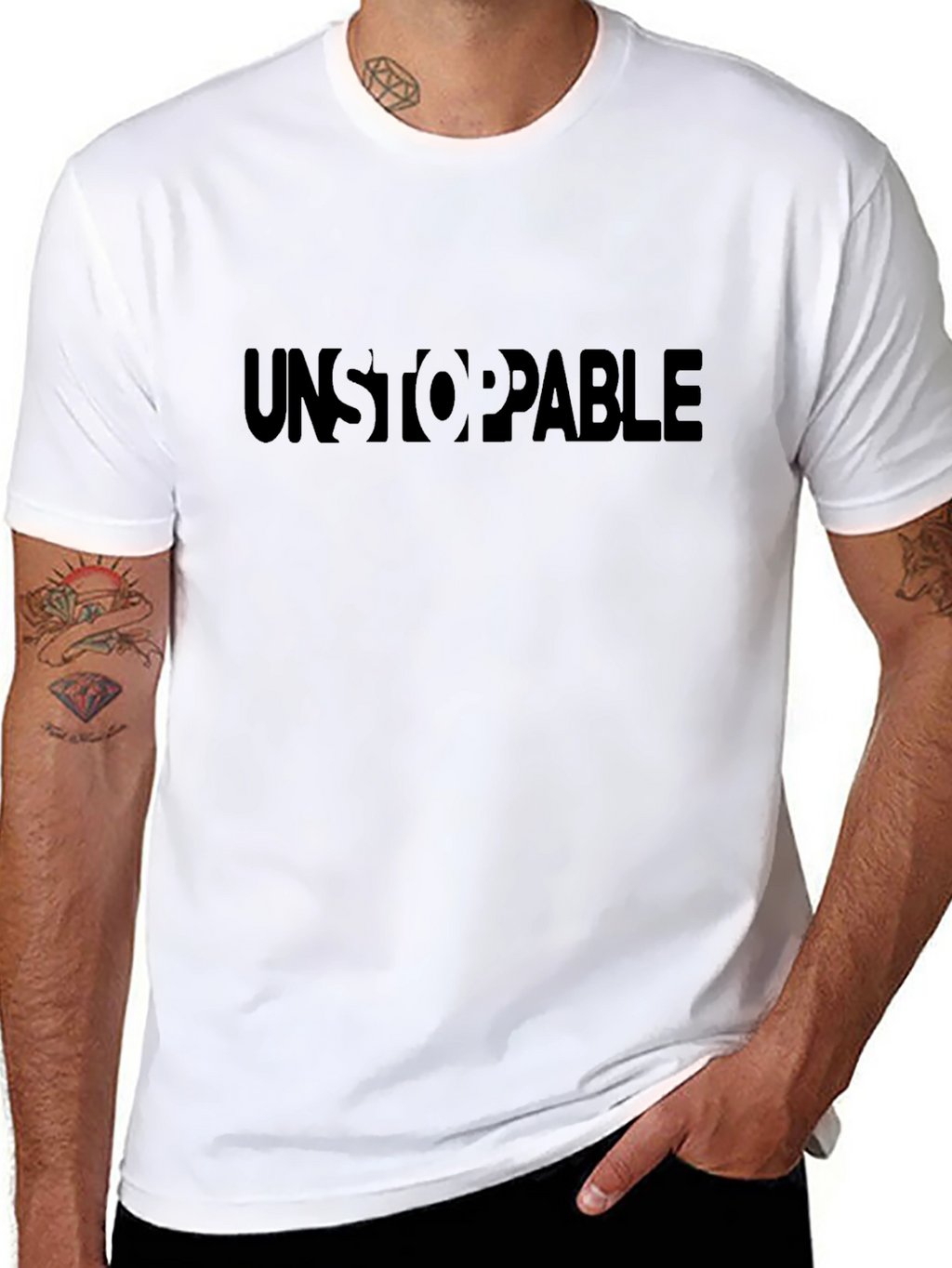Unstoppable Black Crew Neck T-Shirt