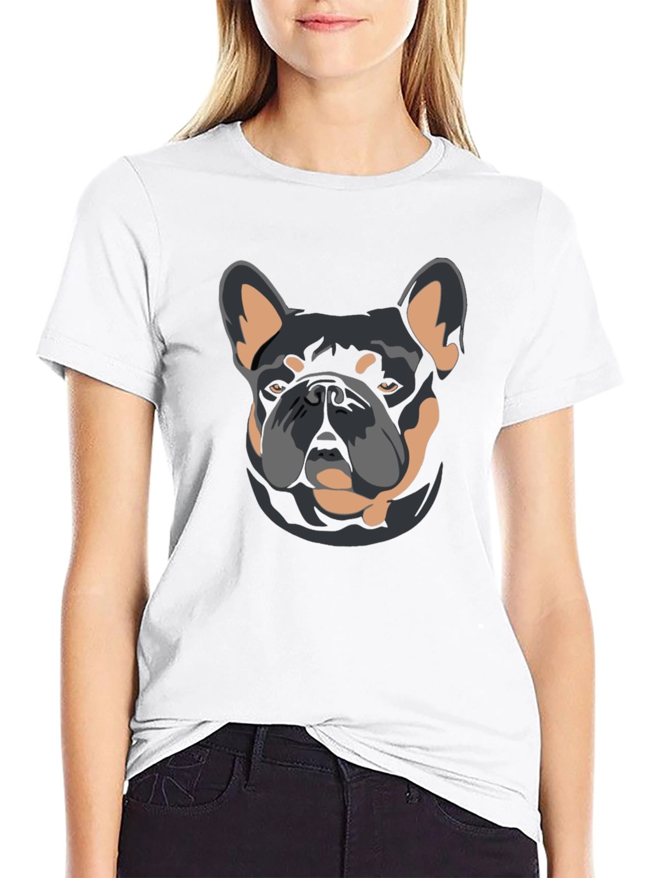 Black Dog Graphic T-Shirt - French Bulldog Design