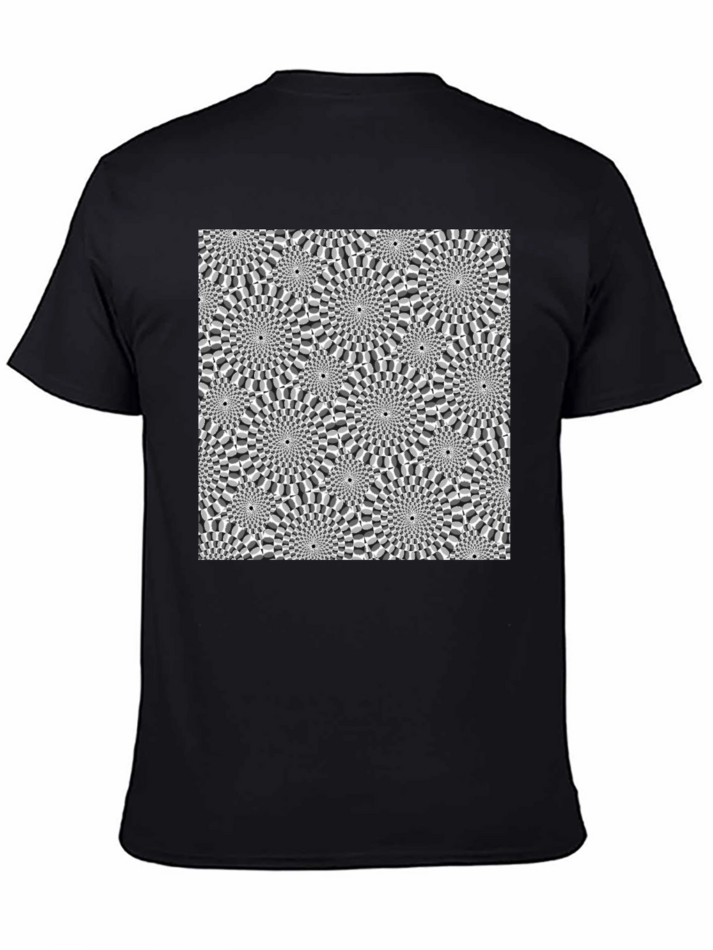 Optical Illusion Graphic Print Black T-Shirt