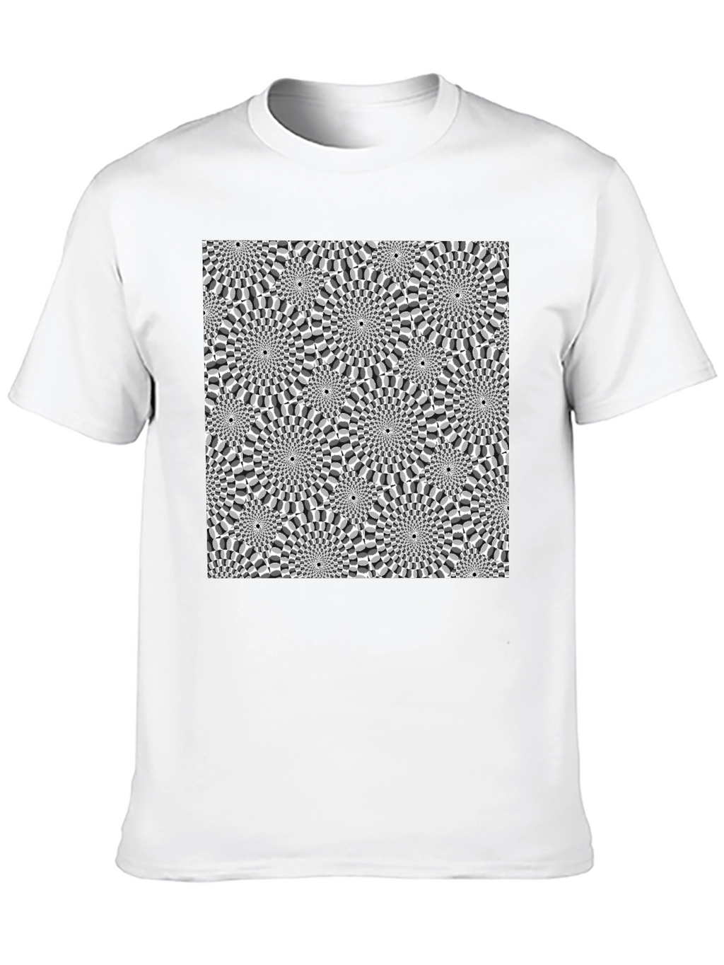 Optical Illusion Graphic Print Black T-Shirt