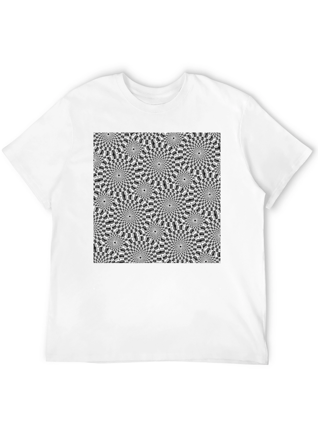 Optical Illusion Graphic Print Black T-Shirt
