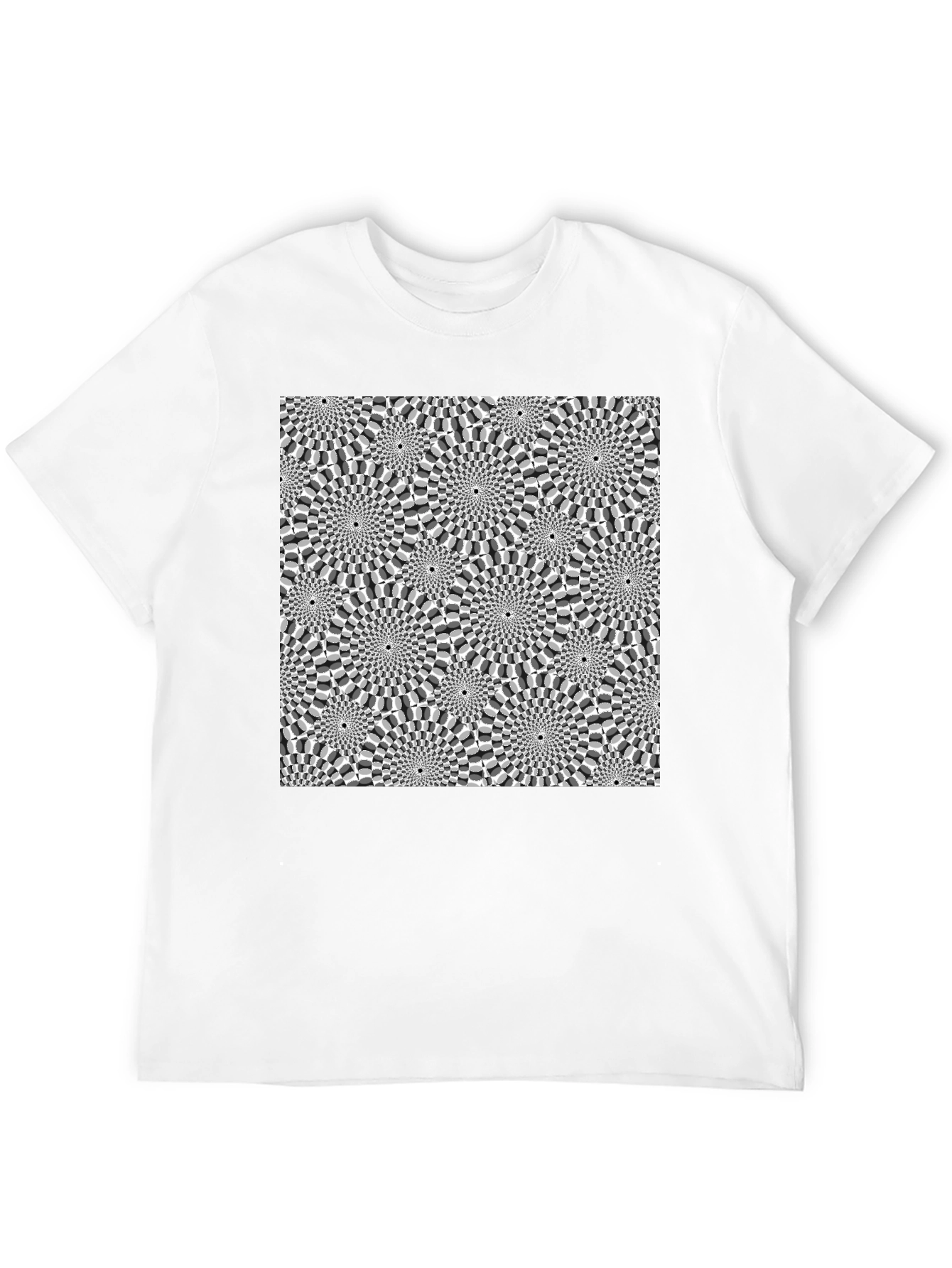 Optical Illusion Graphic Print Black T-Shirt
