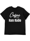 Coffee and Ham Radio T-Shirt - Black