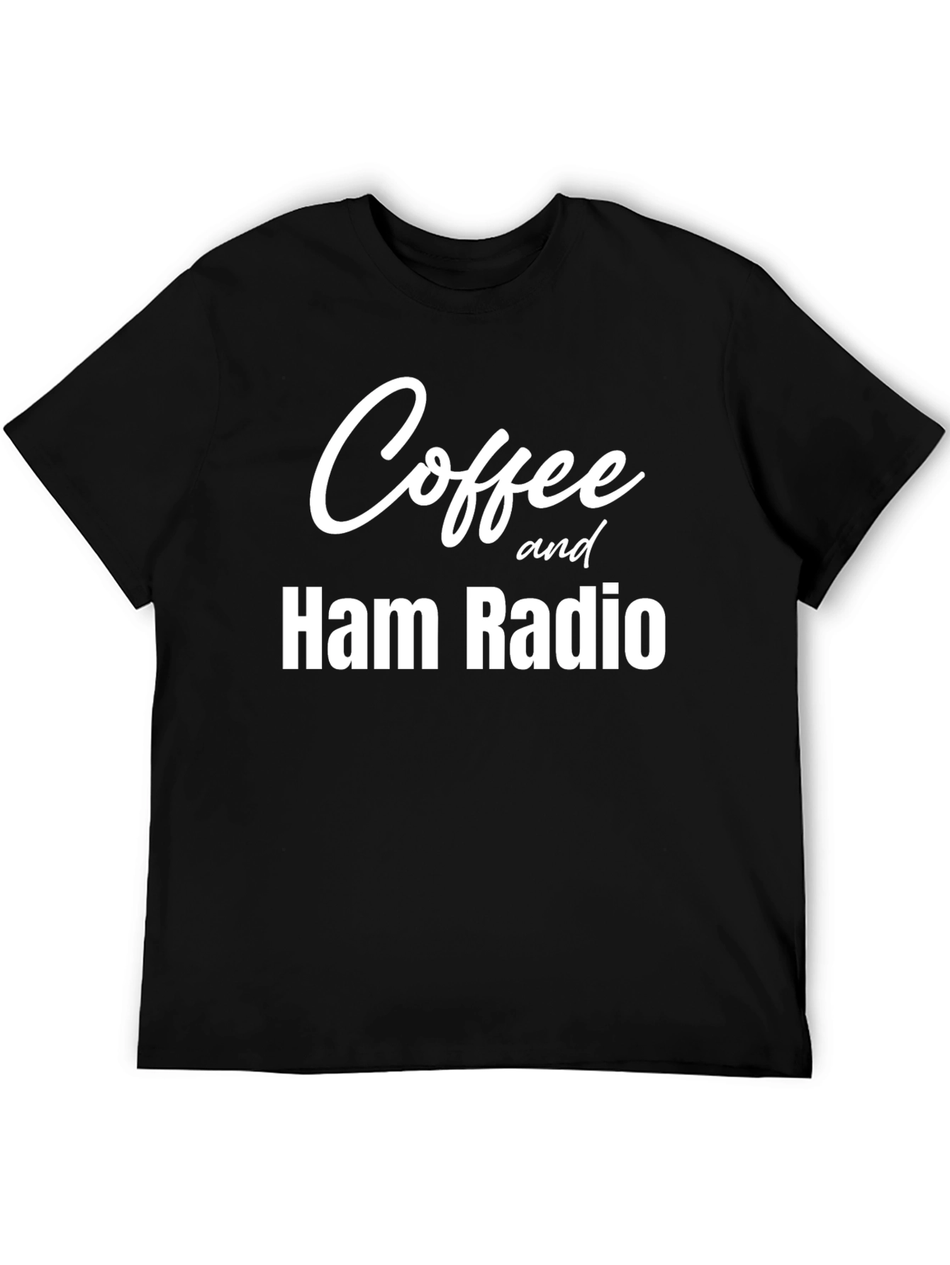 Coffee and Ham Radio T-Shirt - Black