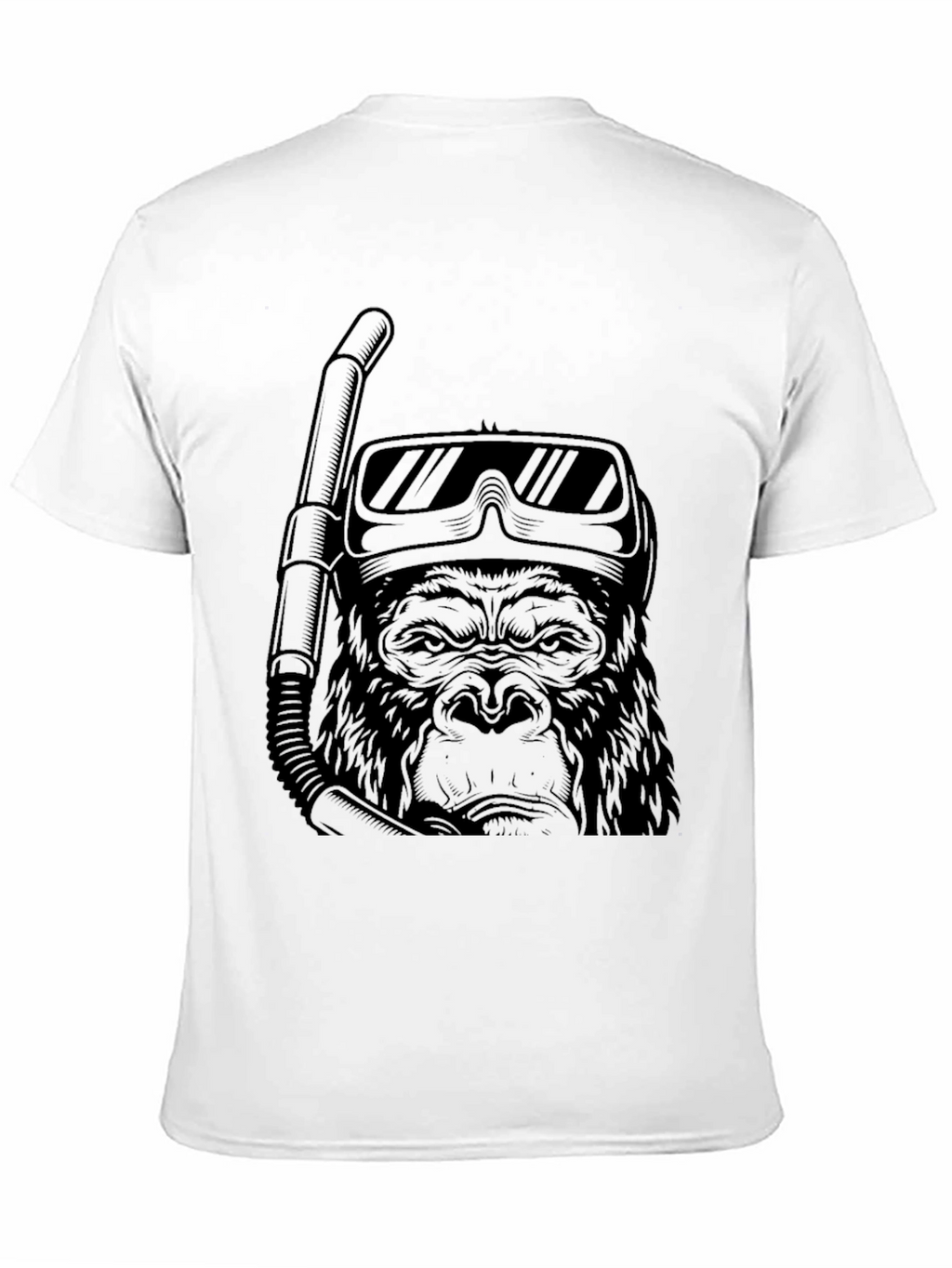 Diving Gorilla Graphic Tee - Black Cotton T-Shirt