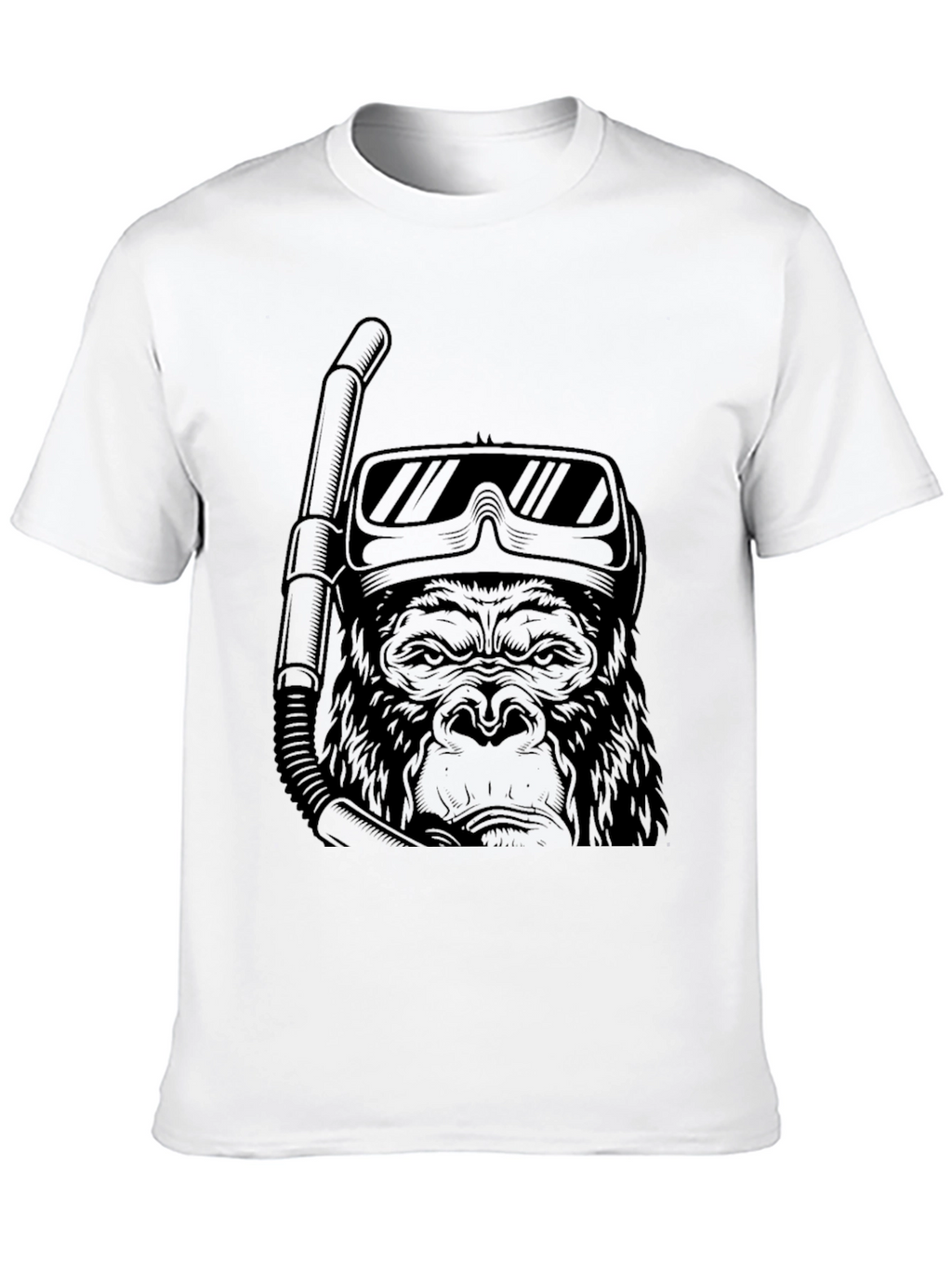 Diving Gorilla Graphic Tee - Black Cotton T-Shirt